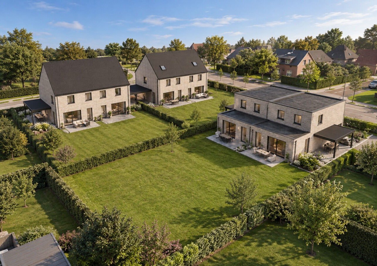 Moderne woningen in een groene woonwijk